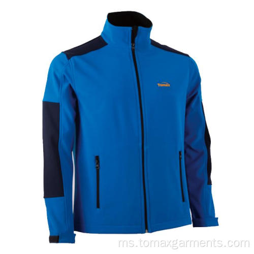 Biru Tentera Laut dengan Jaket Softshell hitam